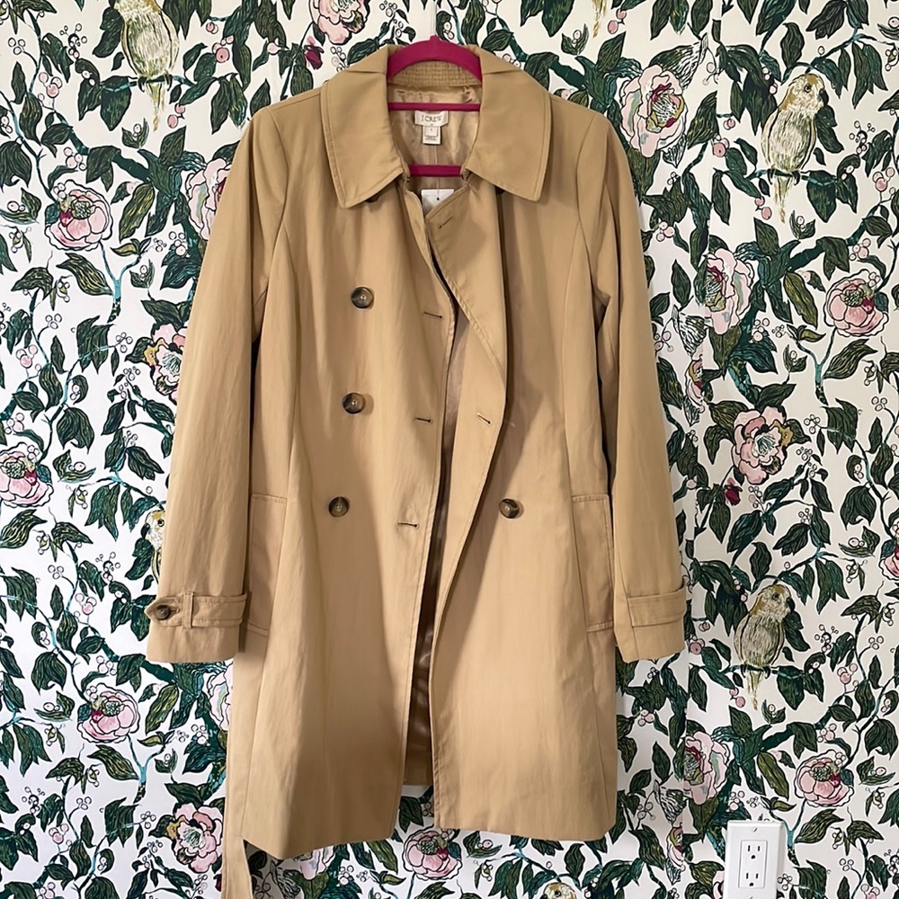 NWT J. Crew Classic Camel Trench Coat